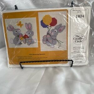 Creative Circle Counted Cross Stitch Kit Bouncing Bunnies  #1634 Sealed